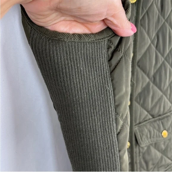 BRITISH KHAKI Womens Quilted Vest Equestrian Old Money Dark Academia green small - Picture 9 of 13